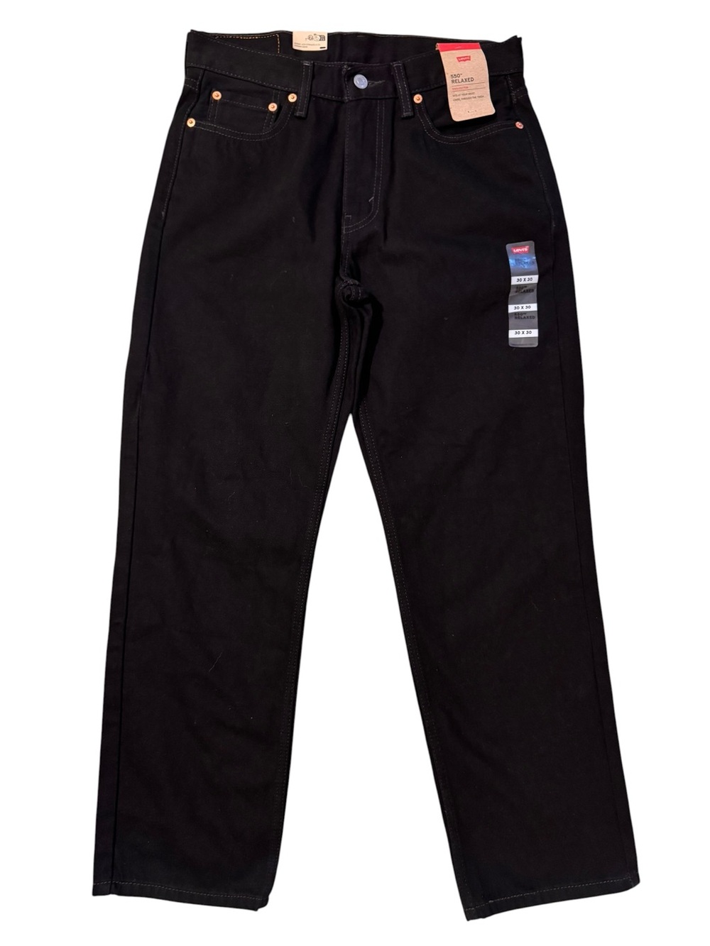 Levis 550 Relaxed Jeans Mens 30x30 NWT Black 100% Cotton No Stretch Denim